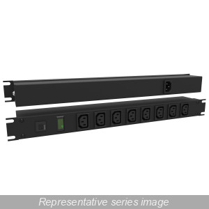 Hammond Manufacturing 1582T8E1BK 19" RACK MOUNT, 8 REC ON FRONT