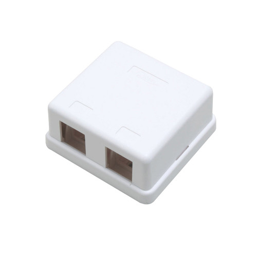 Quest NSB-5220 2-Port White Unloaded Keystone Surface Mount Box
