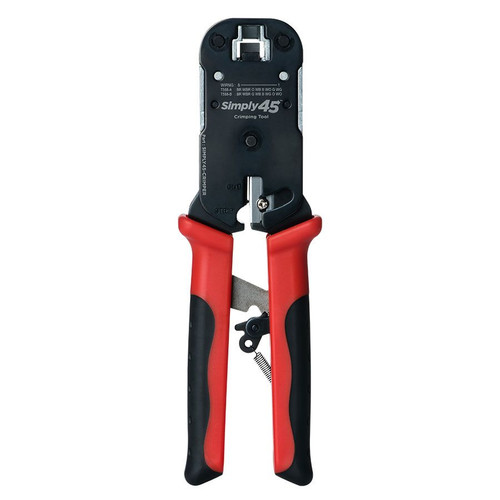 Simply45 S45-C100 Pass Through Unshielded & Internal Ground Shielded RJ45 Crimp Tool