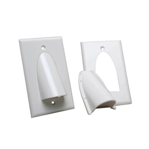 Quest VHT-8101 Single Gang White Bulk Cable Wall Plate