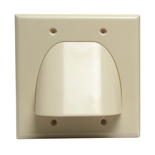 Quest VHT-8202 Dual Gang Almond Bulk Cable Wall Plate