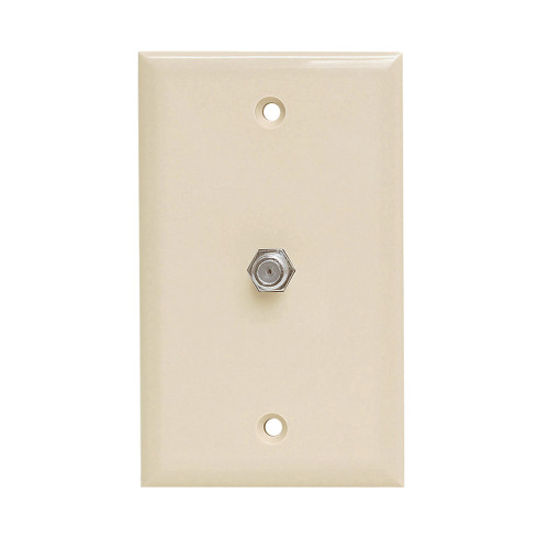Quest VWP-1101 Ivory Single F-81 TV Wall Plate