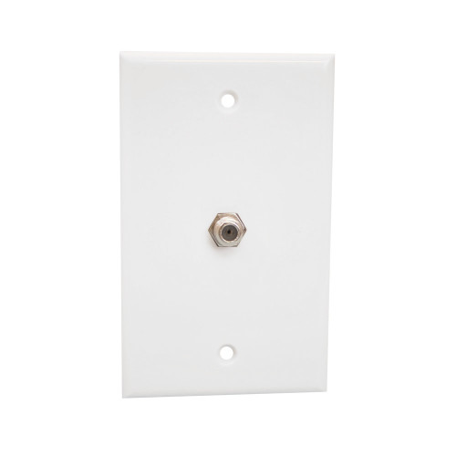 Quest VWP-1102 White Single F-81 TV Wall Plate
