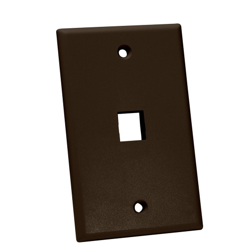 Quest NFP-1013 Single Gang Brown 1-Port Keystone Wall Plate