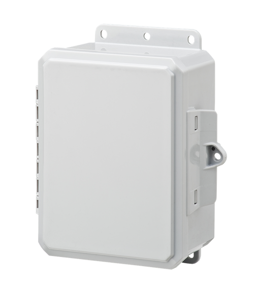 Integra P10086LP 10" x 8" x 6" High Impact Polycarbonate Hinged Enclosure