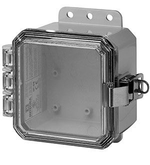 Integra P4043CLL 4" x 4" x 3" High Impact Polycarbonate Hinged Enclosure
