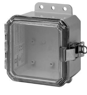 Integra P4043LPCLL 4" x 4" x 3" High Impact Polycarbonate Hinged Enclosure