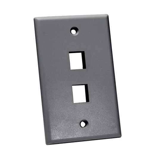 Quest NFP-1020 Single Gang Gray 2-Port Keystone Wall Plate