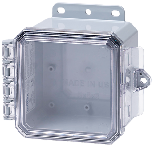Integra P5053C 5" x 5" x 3" High Impact Polycarbonate Hinged Enclosure