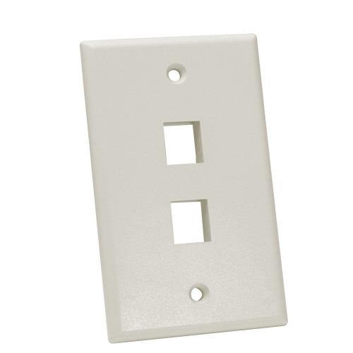 Quest NFP-NFP-1022 Single Gang Light Almond 2-Port Keystone Wall Plate