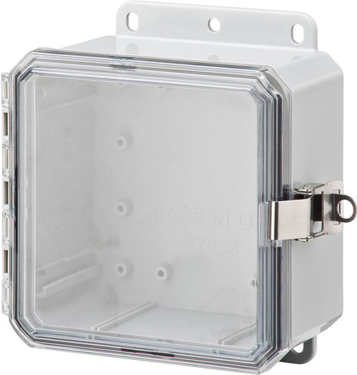 Integra P6063LPCLL 6" x 6" x 3" High Impact Polycarbonate Hinged Enclosure