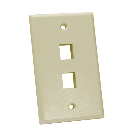 Quest NFP-1027 Single Gang Ivory 2-Port Keystone Wall Plate
