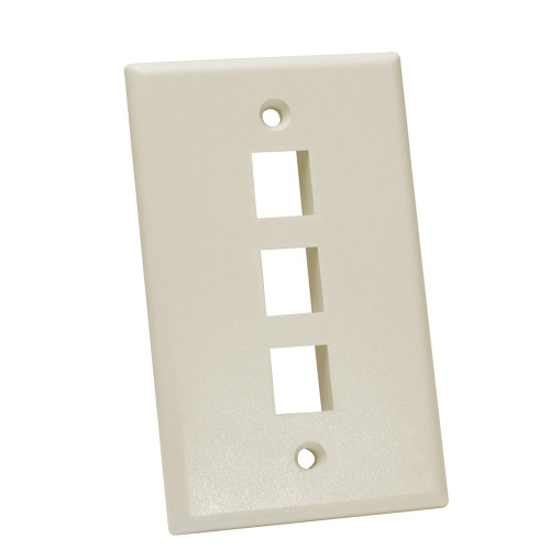 Quest NFP-1039 Single Gang Almond 3-Port Keystone Wall Plate