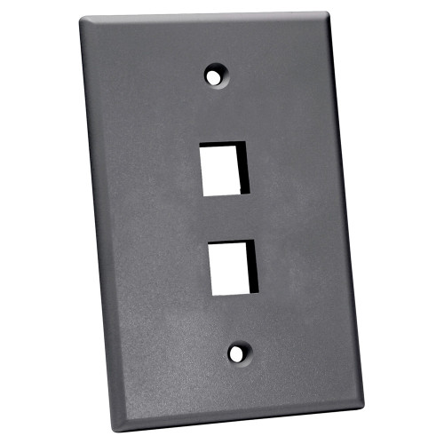 Quest NFP-5020 Single Gang Gray 2-Port Oversized Keystone Wall Plate