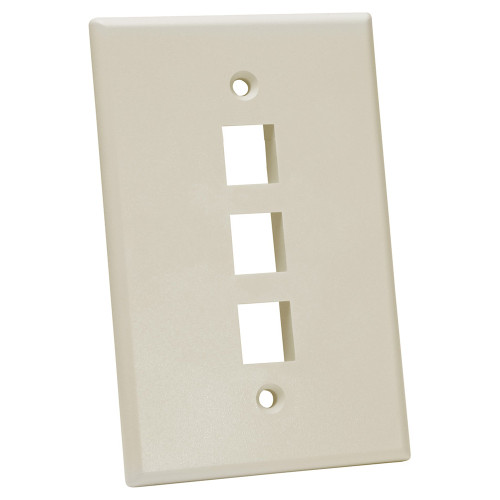 Quest NFP-5039 Single Gang Almond 3-Port Oversized Keystone Wall Plate