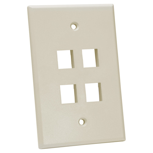 Quest NFP-5049 Single Gang Almond 4-Port Oversized Keystone Wall Plate