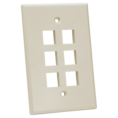 Quest NFP-5069 Single Gang Almond 6-Port Oversized Keystone Wall Plate