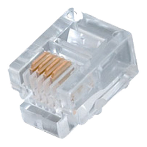 Quest NMP-4221 Cat3 RJ11 Round Solid 15U Gold Modular Plugs, 100 Pack