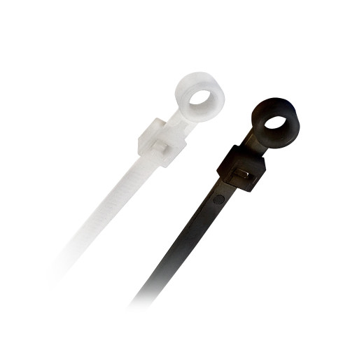 Quest NWT-4201 8" Black 50 Pound Nylon Plenum Cable Ties, 100 Pack