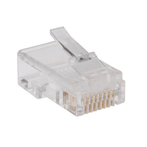 Tripp-Lite N030-100-FL Flat Solid/Stranded RJ45 Plugs, 100 Pack