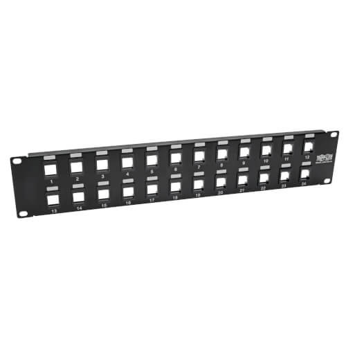 Tripp-Lite N062-024-KJ 24-Port Keystone Blank Patch Panel RJ45 USB HDMI Cat5/6 2URM