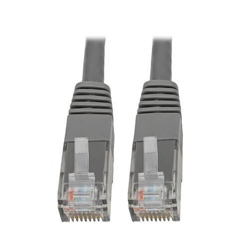 Tripp-Lite N200-002-GY Cat6 Cat5e Gigabit Molded Patch Cable RJ45 M/M 550MHz Gray 2Ft