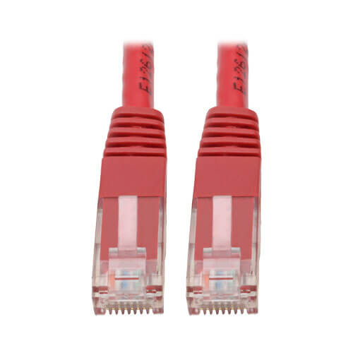 Tripp-Lite N200-002-RD Cat6 Cat5e Gigabit Molded Patch Cable RJ45 M/M 550MHz Red 2Ft