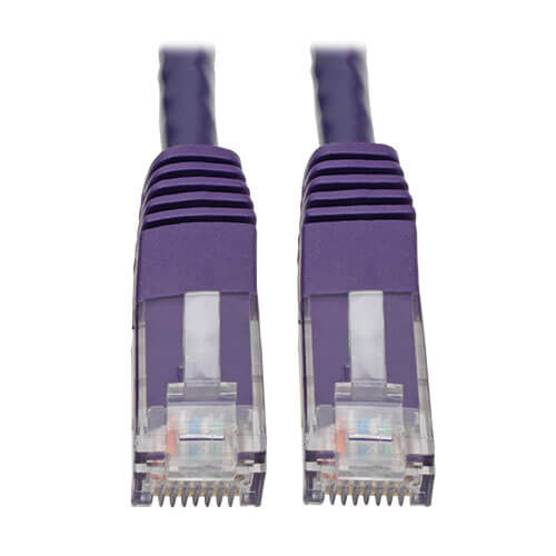Tripp-Lite N200-010-PU Cat6 Cat5e Gigabit Molded Patch Cable RJ45 M/M 550MHz Purple 10Ft