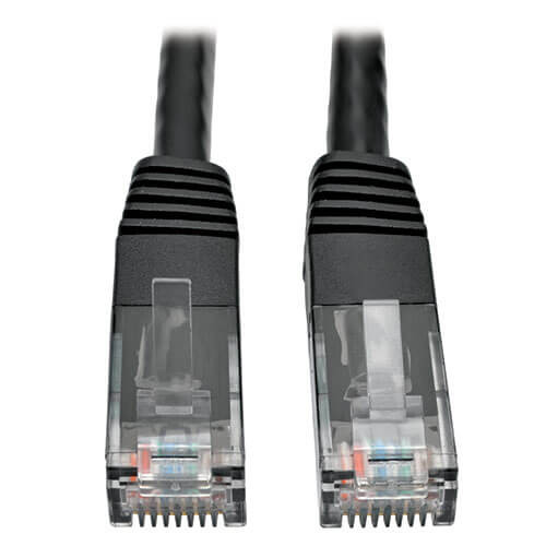 Tripp-Lite N200-035-BK Cat6 Gigabit Molded Patch Cable RJ45 M/M 550MHz Black 35Ft
