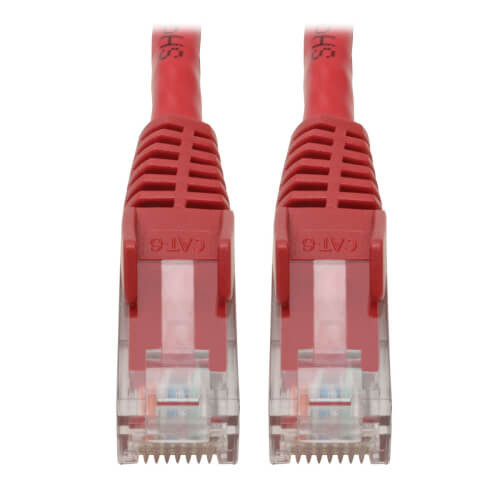 Tripp-Lite N201-004-RD Cat6 GbE Snagless Molded Patch Cable UTP Red RJ45 M/M 4Ft 4'