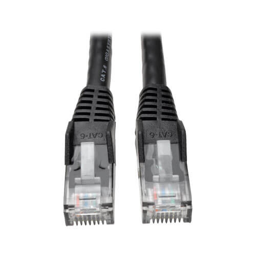 Tripp-Lite N201-015-BK Tripp Lite 15Ft Cat6 Gigabit Snagless Molded Patch Cable RJ45 M/M Black 15'