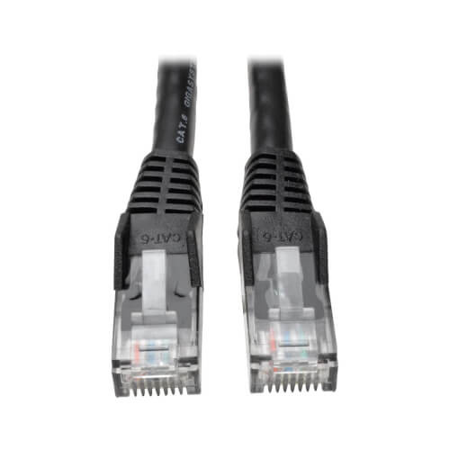 Tripp-Lite N201-035-BK Cat6 GbE Snagless Molded Patch Cable UTP Black RJ45 M/M 35Ft 35'