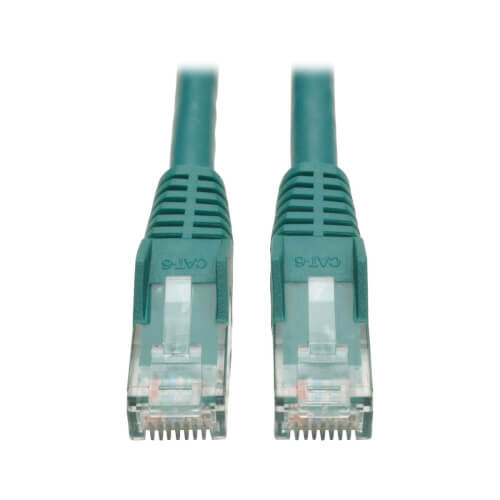 Tripp-Lite N201-035-GN Cat6 GbE Snagless Molded Patch Cable UTP Green RJ45 M/M 35Ft 35'