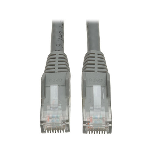 Tripp-Lite N201-035-GY Cat6 GbE Snagless Molded Patch Cable UTP Gray RJ45 M/M 35Ft 35'