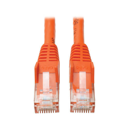 Tripp-Lite N201-035-OR Cat6 GbE Snagless Molded Patch Cable UTP Orange RJ45 M/M 35Ft 35'