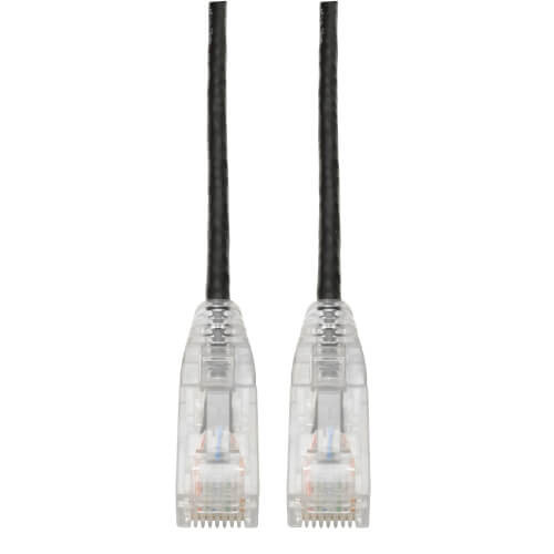 Tripp-Lite N201-S6N-BK Cat6 Gigabit Patch Cable Snagless RJ45 Molded Slim Black 6in