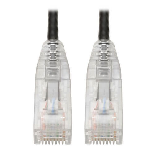 Tripp-Lite N201-S8N-BK Cat6 Gigabit Snagless Molded Slim UTP Patch Cable RJ45 Black 8in
