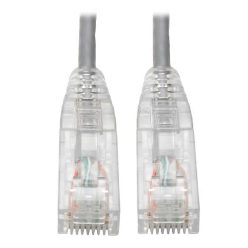 Tripp-Lite N201-S8N-GY Cat6 Gigabit Snagless Molded Slim UTP Patch Cable RJ45 Gray 8in