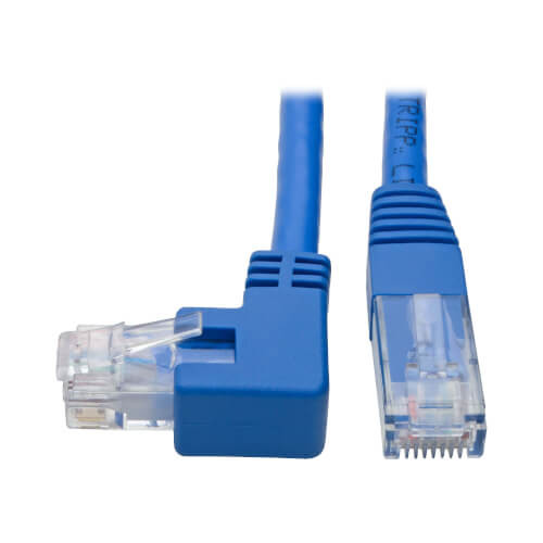 Tripp-Lite N204-001-BL-LA Cat6 Patch Cable LeFt-Angled RJ45 UTP Gbe Molded M/M Blue 1Ft