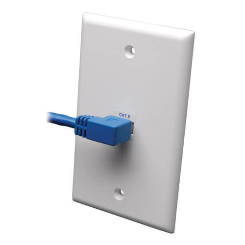 Tripp-Lite N204-003-BL-LA Tripp Lite 3Ft Cat6 Gigabit LeFt Angle to Straight Patch Cable Blue 3'