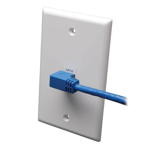 Tripp-Lite N204-003-BL-RA 3Ft Cat6 Gigabit Right Angle to Straight Patch Cable Blue 3'