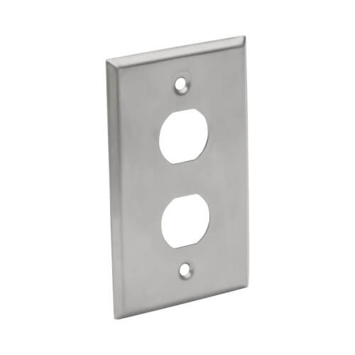 Tripp-Lite N206-FP02-IND RJ45 Bulkhead Wall Plate 2 Cutouts Industrial Metal Single Gang