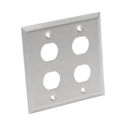 Tripp-Lite N206-FP04-IND RJ45 Bulkhead Wall Plate 4 Cutouts Industrial Metal Single Gang