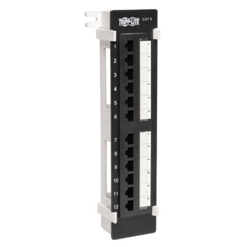 Tripp-Lite N250-012 Tripp Lite 12-Port Cat6 Wall Mount Vertical 110 Patch Panel RJ45 TAA GSA