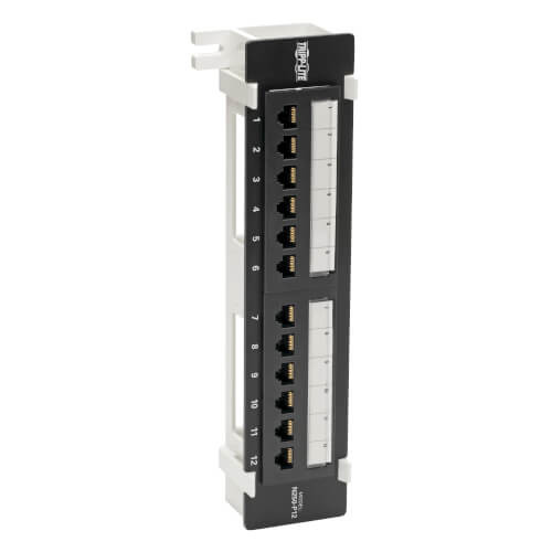 Tripp-Lite N250-P12 Cat6 Wall-Mount PoE Patch Panel 12-Port 110/Krone 568A/B RJ45