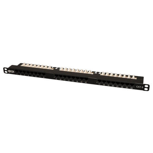 Tripp-Lite N252-024-HU Tripp Lite 24-Port Cat6 Patch Panel 568A/B 110 Punch down RJ45 0.5URM TAA