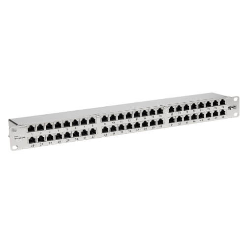 Tripp-Lite N252-048-SH-K Cat5e / Cat6 Patch Panel 48-Port Shielded Krone IDC 568B RJ45 1U