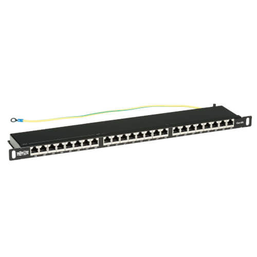 Tripp-Lite N252A-024-HUSHK Cat6a Patch Panel 24-Port High-Density Shielded Dual IDC 0.5URM