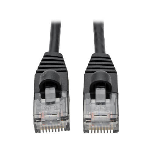 Tripp-Lite N261-S05-BK Cat6a Gigabit Snagless Molded Slim UTP Patch Cable M/M Black 5Ft