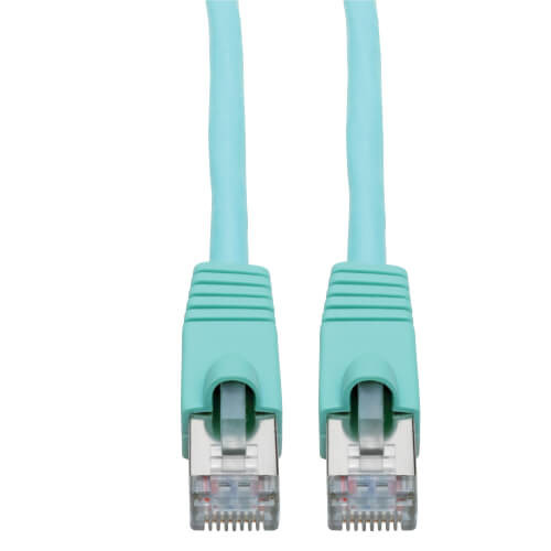 Tripp-Lite N262-001-AQ Cat6a Snagless Shielded STP Patch Cable 10G, PoE, Aqua M/M 1Ft